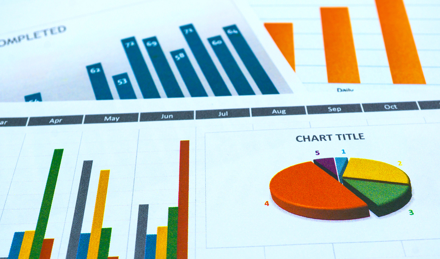 representative bar graphs and pie charts