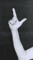 The letter L in manual sign language