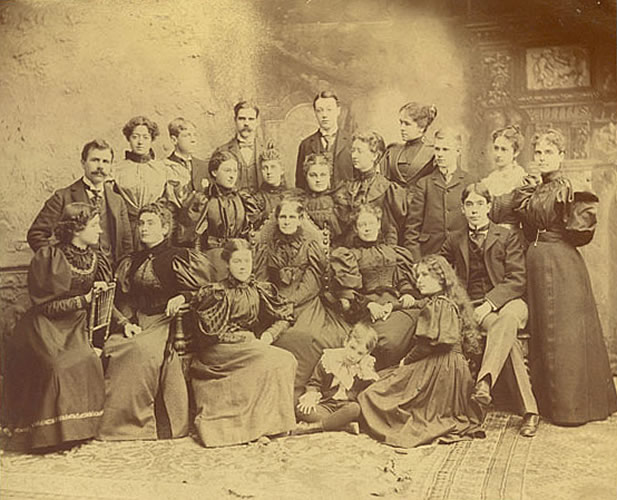 Wright-Humason School class picture, 1895 - Helen and Anne are seated at front-left