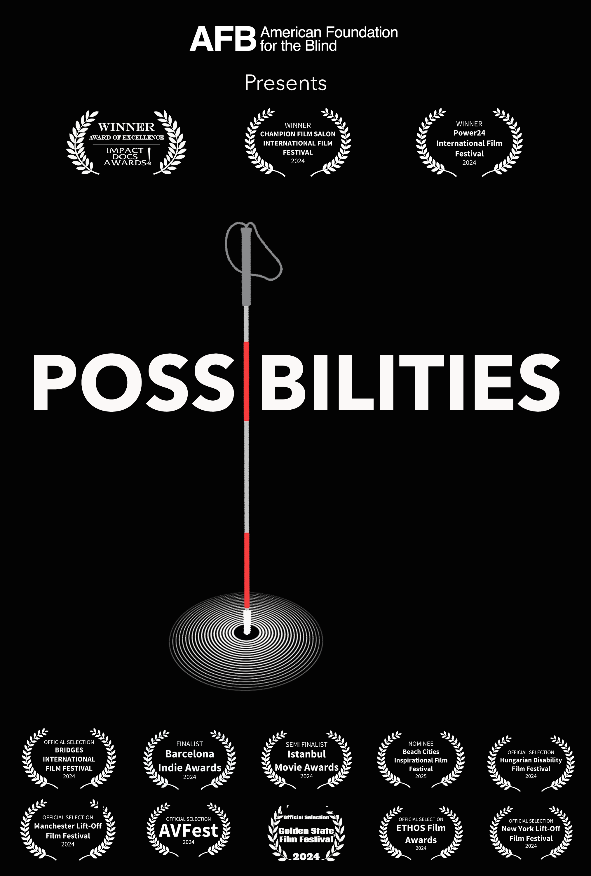 The American Foundation for the Blind presents Possibilities. Two Laurel Awards.