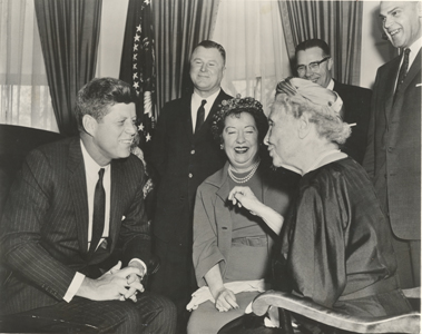 Helen Keller with John F. Kennedy, 1961