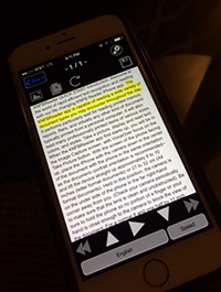 KNFB Reader on an iPhone 6