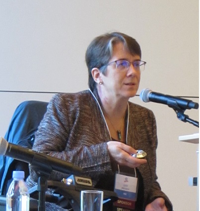 Judy Brewer, Director, Web Accessibility Initiative of the World Wide Web Consortium, speaks at the publishing breakfast