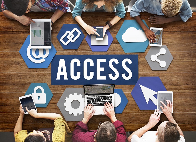 Different forms of accessible devices surrounding the word Access
