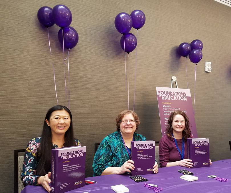 Cheryl Kamei-Hannan, M. Cay Holbrook, Ph.D., and Tessa S McCarthy at today's launch of Foundations of Education, Third Edition