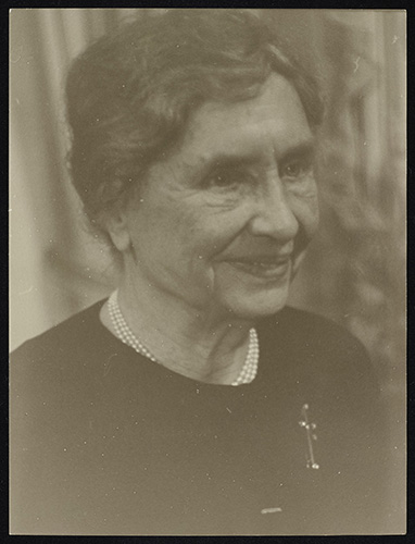 Helen Keller smiling, 1950