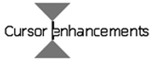 Figure 4: Computer screen image showing an hourglass-shaped cursor over the text "Cursor enhancements".