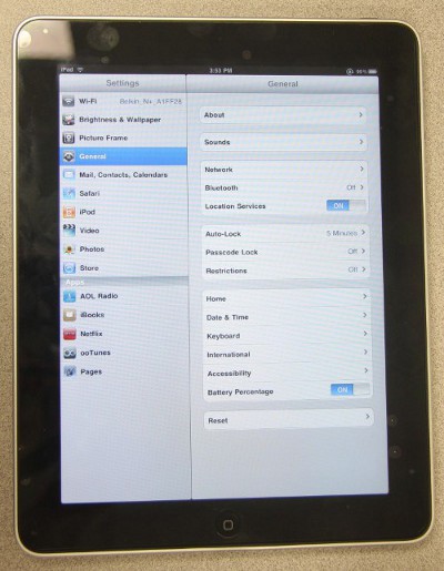 Photo of the iPad.
