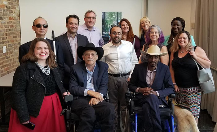 Maria Town, AAPD, Fred Schroeder, NFB and WBU, Tyrone Giordano, CSD, Kelly Buckland, NCIL, Andy Imparato, AUCD, Amir Rahimi, AFB, Crosby Cromwell, Flexability, Caroline Casey from Valuable 500, Hamza Wazeery, a Mandela Fellow at NCIL, Debra Ruh from Ruh Global, Teresa Danso-Danquah from Disability:IN, Melody Goodspeed from AFB